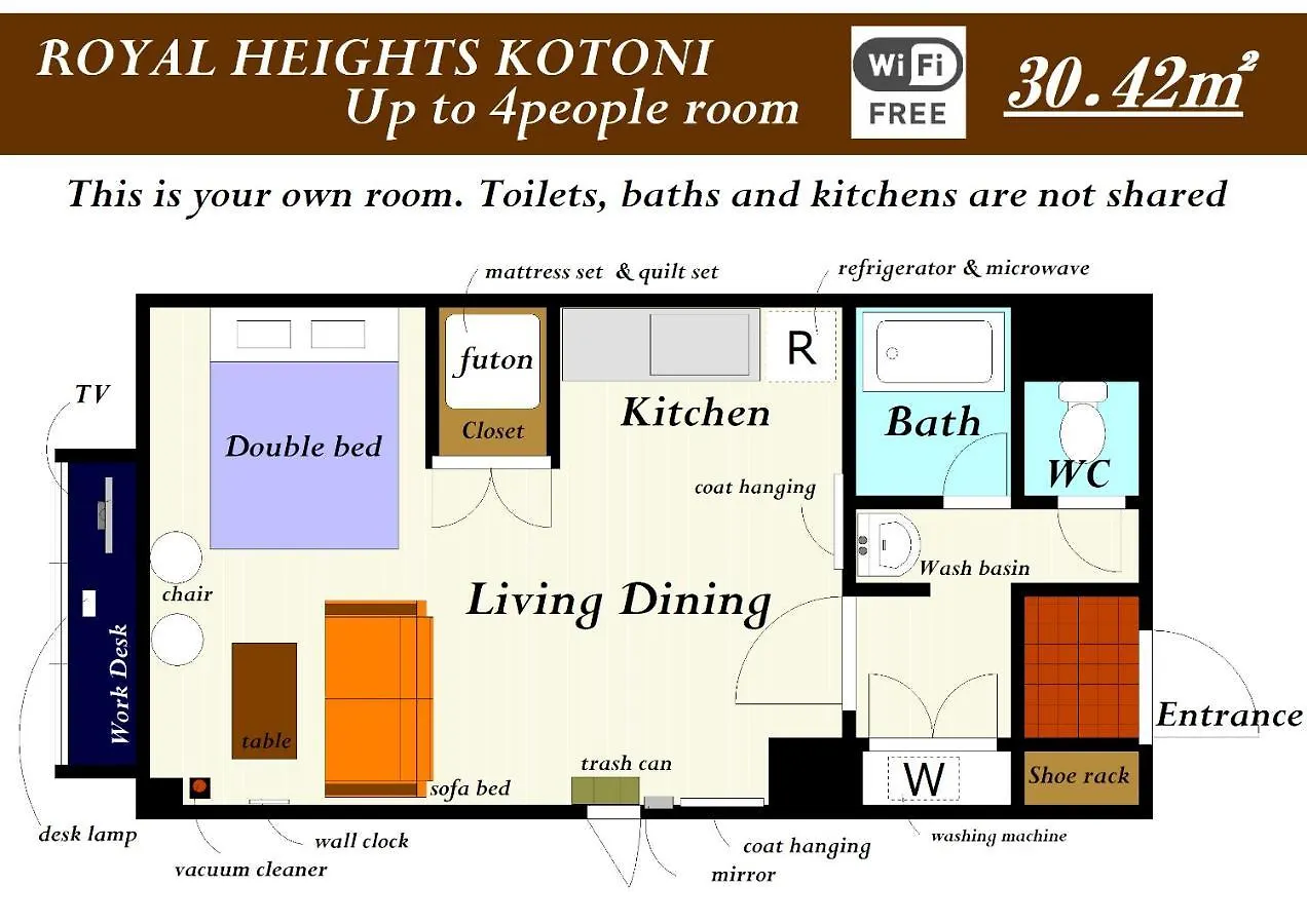 Royalheights Kotoni Up To 4People Room A Sapporo